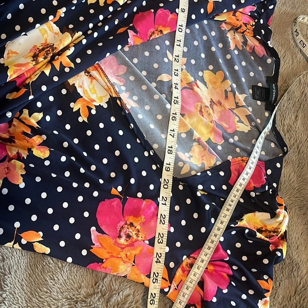 Polka Dot Wrap Top with flutter sleeves - Picture 8 of 10